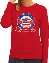 Rood USA drinking team sweater dames L