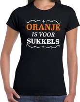 T-shirt Oranje is voor sukkels zwart dames XXL