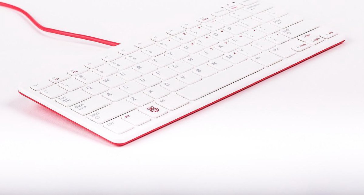 Raspberry Pi US Keyboard wit/rood - QWERTY | bol.com
