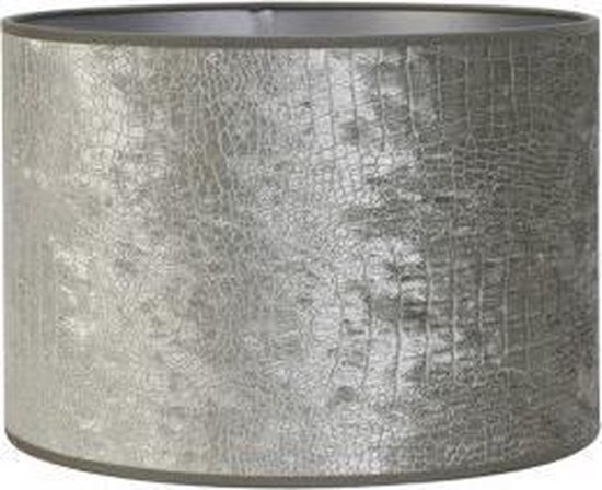 Scheiden bereiken Wrok Lampenkap zilver velours grijs rond 50-50-38 | bol.com