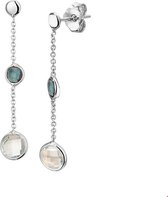Huiscollectie Oorhangers Blauw Topaas Witgoud Glanzend