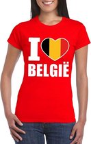 Rood I love Belgie supporter shirt dames XL