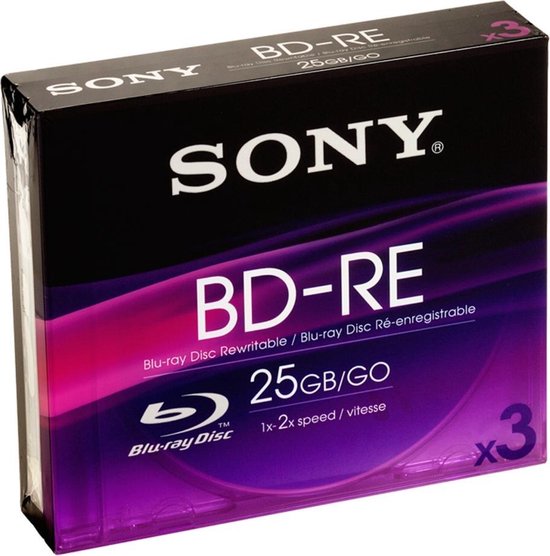 Sony BluRay Disc BDRE Rewriteable 12x Jewelcase 25 GB