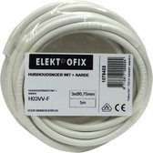 5 meter Elektrofix huishoudsnoer met aarde wit, 3 x 0.75mm