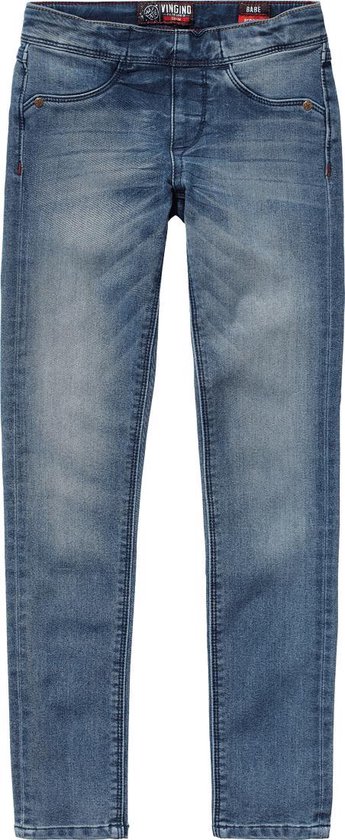 Vingino Meisjes Skinny Jeans Tregging - Mid Blue Wash - Maat 134 | bol.com