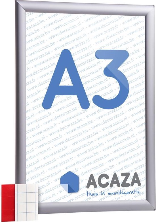 Acaza Kliklijst - A3 Formaat - Aluminium - Grijs - Inclusief beschermfolie