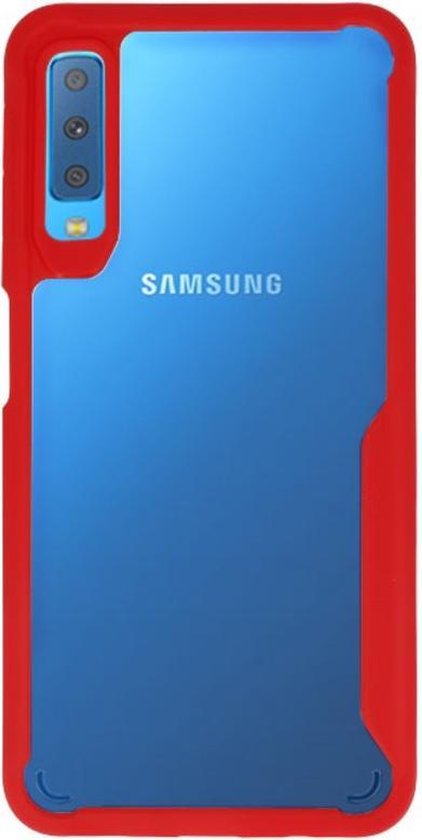 Rood Focus Transparant Hard Cases voor Samsung Galaxy A7 2018