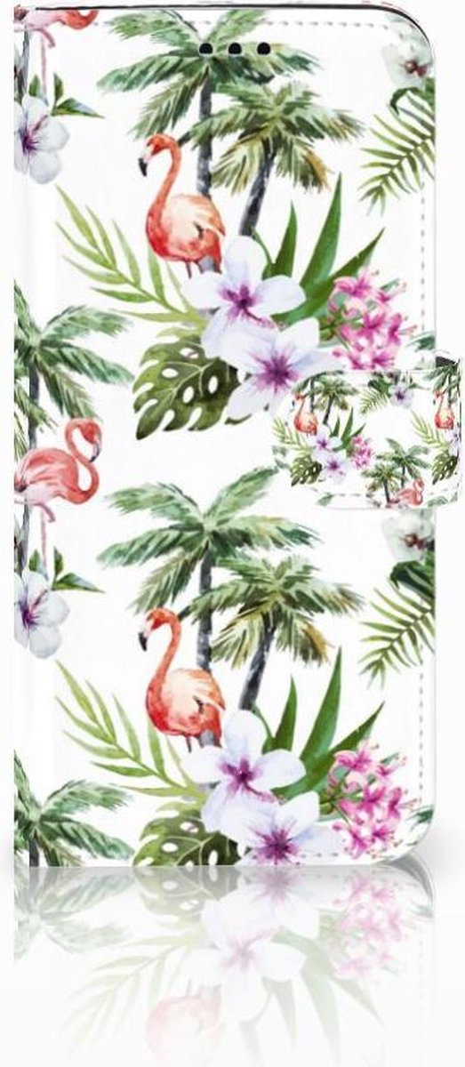 Samsung Galaxy S9 Plus Telefoonhoesje met Pasjes Flamingo Palms