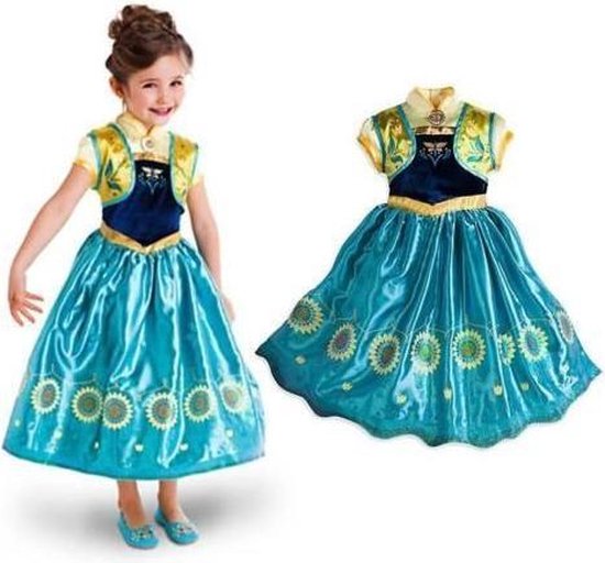 helpen achterzijde Vergelijkbaar Frozen Elsa jurk met broche + Anna jurk Fever maat 116/122 (labelmaat 130)  | bol.com