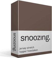 Snoozing Jersey Stretch - Topper - Hoeslaken - Double - 140 / 150x200 / 220 cm - Taupe