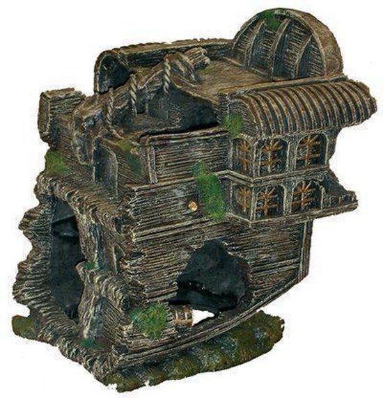 Krijger Lam Bewusteloos Boon Aquarium ornament achter schip - 41 x 25 cm | bol.com