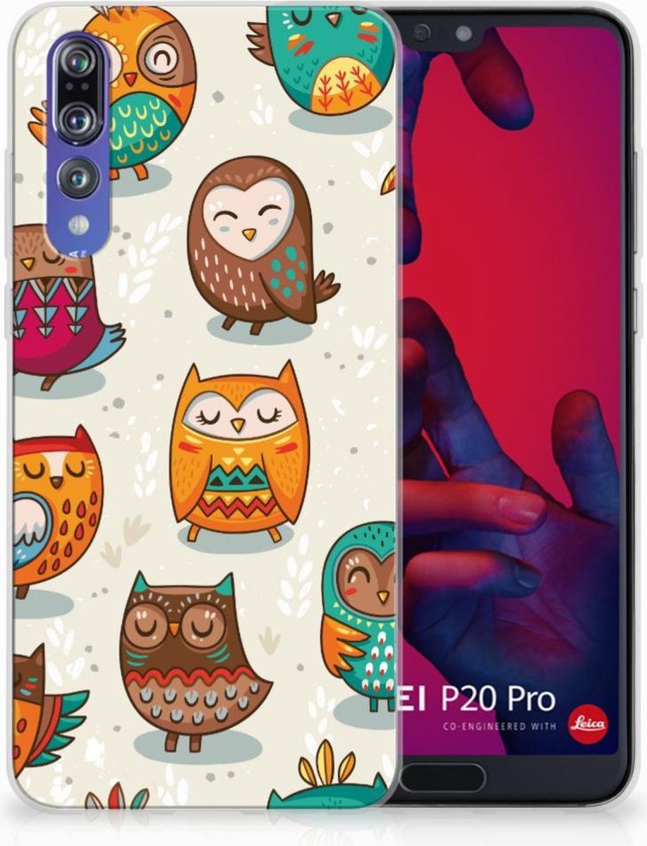 Huawei P20 Pro TPU Hoesje Vrolijke Uilen