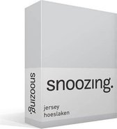 Snoozing Jersey - Hoeslaken - 100% gebreide katoen - 180x200 cm - Grijs