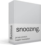 Snoozing Jersey Stretch - Topper - Hoeslaken - Lits-jumeaux - 200x200/220 cm - Grijs