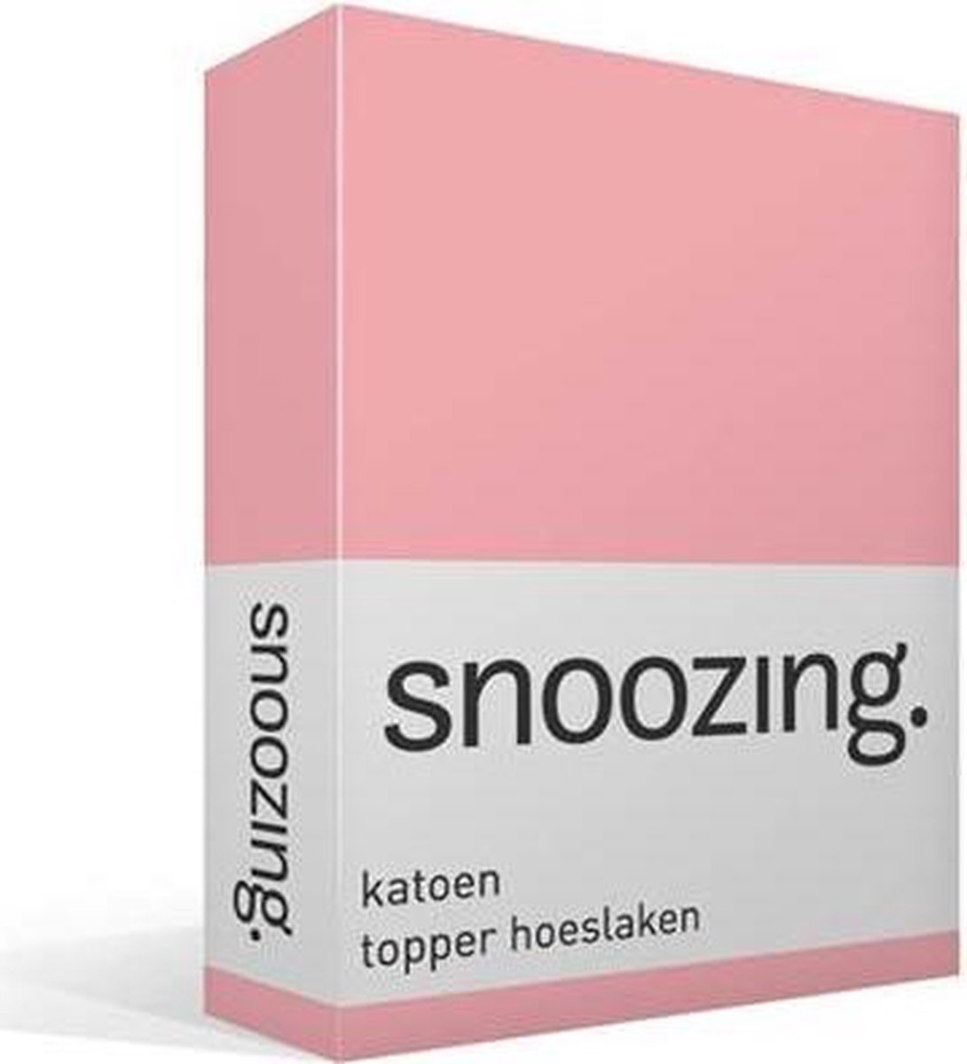 Snoozing - Katoen - Topper - Hoeslaken - Lits-jumeaux - 180x220 cm - Roze