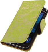 Bloem Bookstyle Hoesje - Wallet Case Telefoonhoesjes - Geschikt voor Samsung Galaxy J1 J100F Groen