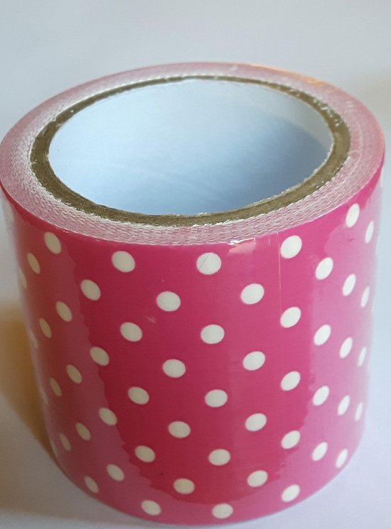 Masking Tape Roze Met Stippen L Decoratie Washi Papier Tape 48 Mm X 4 M