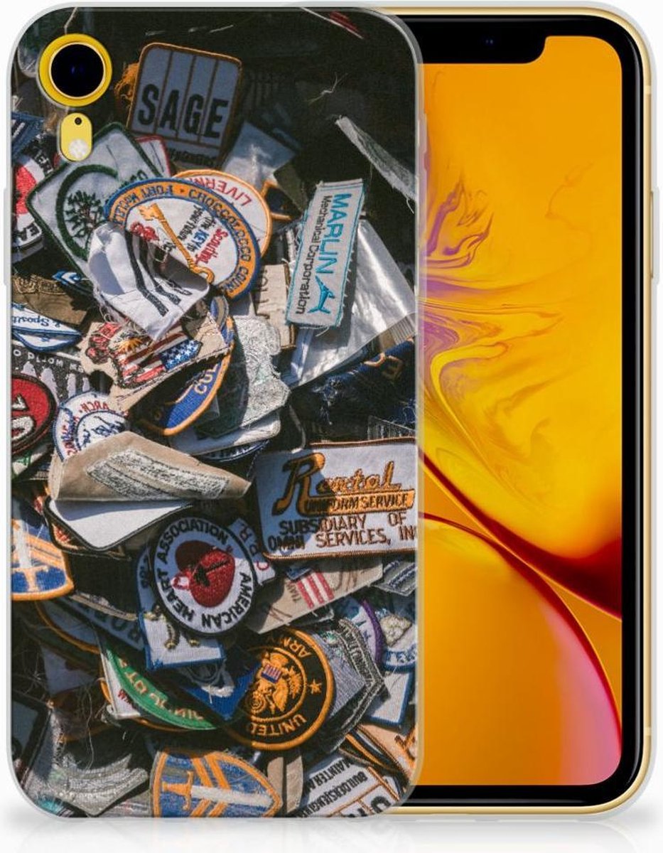 Apple iPhone Xr Siliconen Hoesje met foto Badges