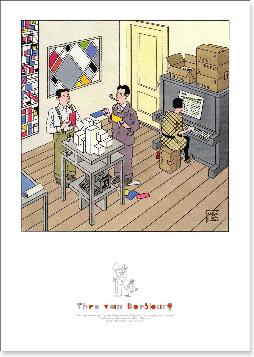 De Stijl - Joost Swarte - Kunstposter Theo van Doesburg
