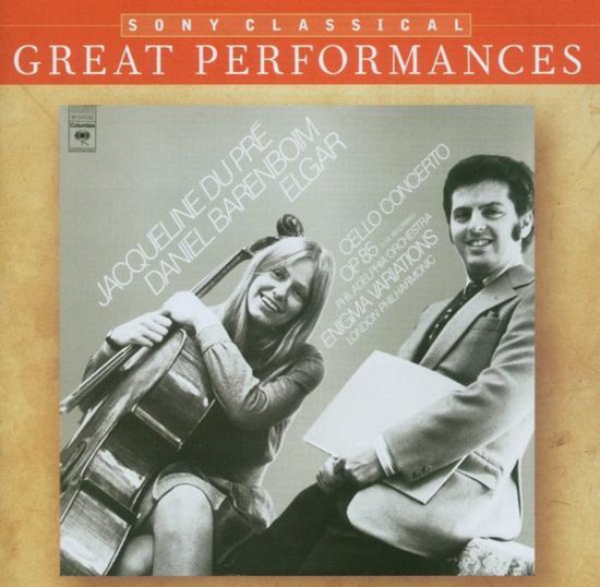 Jacqueline du Pré met cello, Daniel Barenboim met partituur, naast elkaar zittend. "Great Performances".