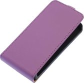 Paars Effen Flip case hoesje voor Huawei Ascend P6
