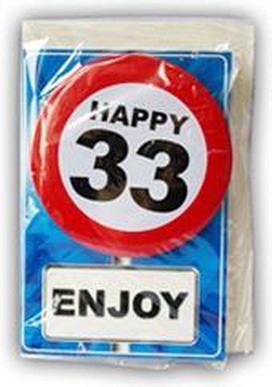 Carte De Joyeux Anniversaire Avec Bouton 33 Ans Bol Com
