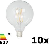 10 Stuks - Vintage LED Lamp 240V 4W 350lm E27 GLB125 Helder 2300K Dimbaar