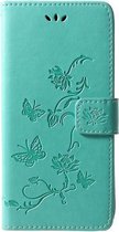 Groen vlinders agenda case hoesje Samsung Galaxy J6 Plus