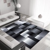 Vloerkleed modern Miami geblokt patroon zwart 80x150 cm