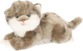Pluche grijze kitten / poes knuffel 27 cm - knuffeldier