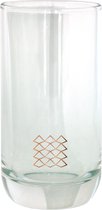 TAK Design Drinkglas Pattern Hoog - Glas - Ø6,5 x 12,5 cm - Koper