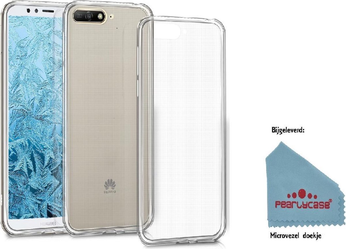 Pearlycase® Transparant TPU Siliconen Case Hoesje Geschikt voor Huawei Y6 2018