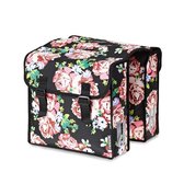 Basil Blossom Roses - Dubbele Fietstas - 25 l - Zwart