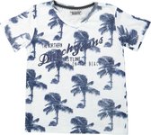 DJ Dutchjeans Jongens T-shirt - White + navy aop - Maat 116