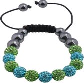 Fako Bijoux® - Armband - Disco Dots - Deluxe - Turquoise/Groen