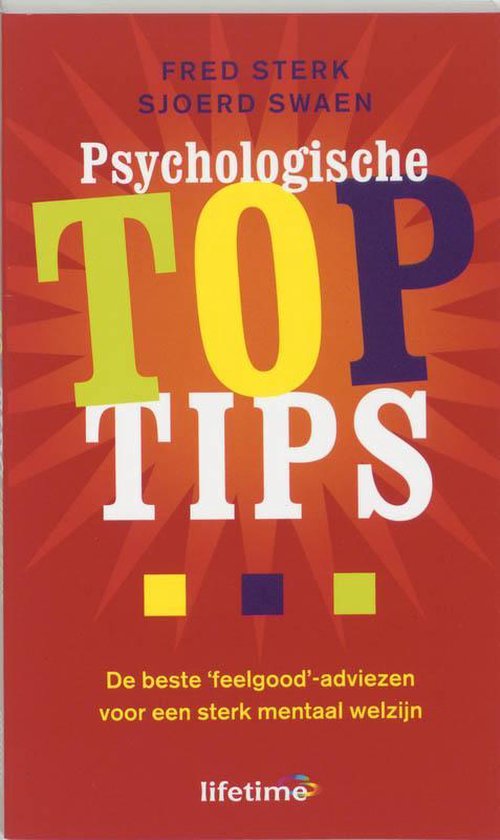 Boekomslag van 'Psychologische Toptips' met grote, kleurrijke letters.