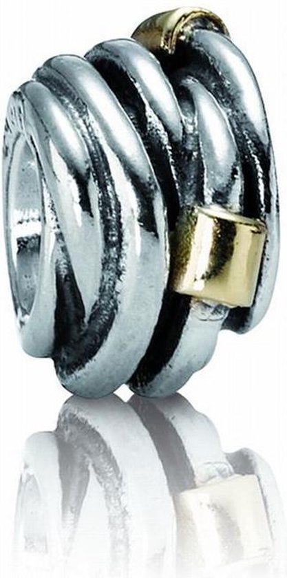 Pandora - Bedel - 790251 - Moments - Zilver met goud Touw - Zilveren bedel  | bol.com