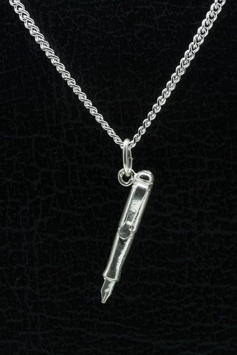 Zilveren Vulpen ketting hanger
