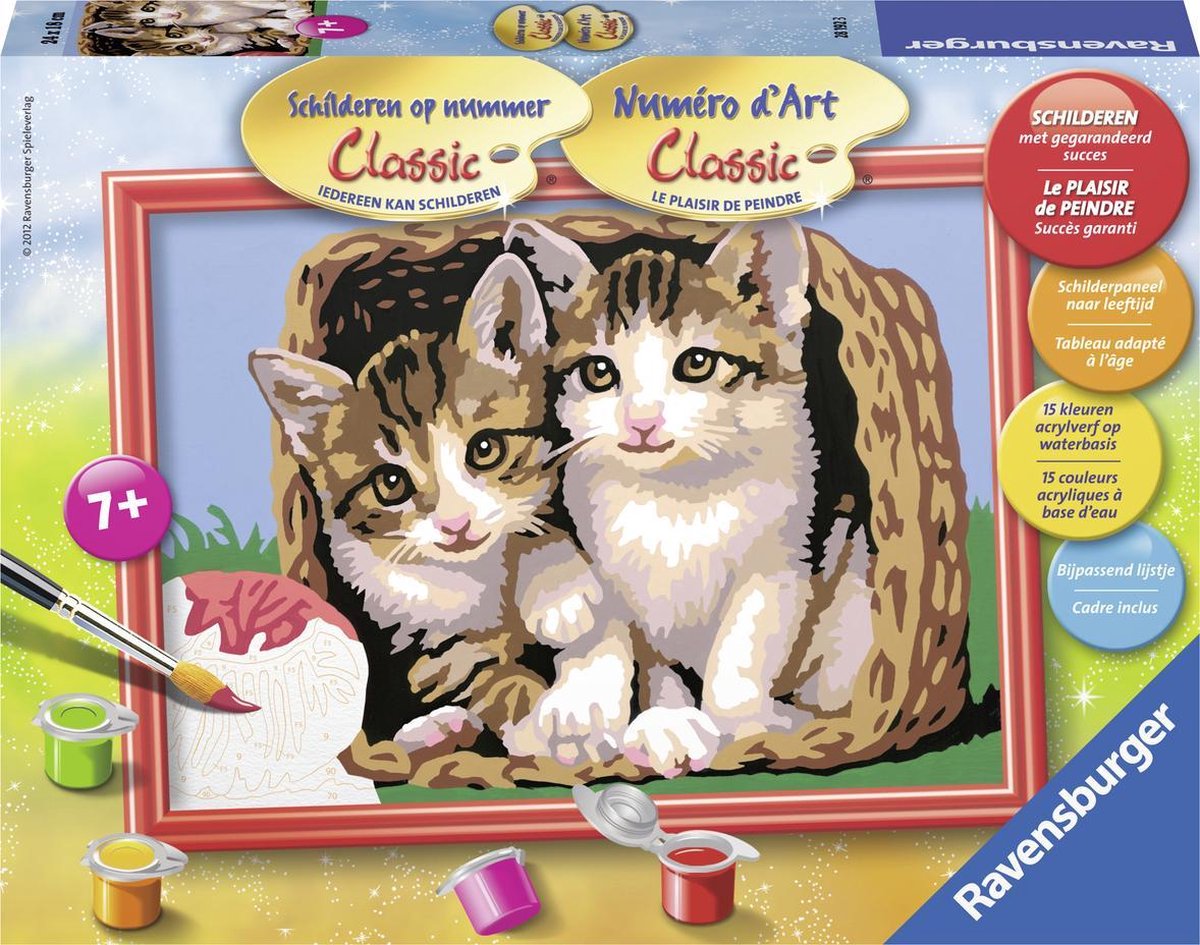 Ravensburger schilderen op nummer Katjes in een mand - Hobbypakket