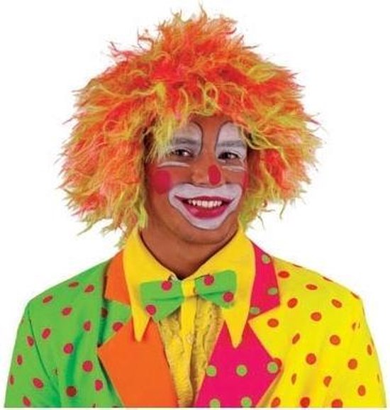 maagd speling Proberen Neon gekleurde clownspruik volwassenen - pruik voor clown | bol.com