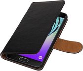 Mobieletelefoonhoesje.nl - Samsung Galaxy A3 Hoesje Washed Leer Bookstyle Zwart