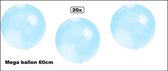 20x Mega Ballon 60 cm licht blauw