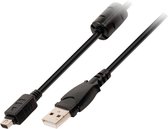 USB 2.0 Kabel USB A Male - Olympus 12-Pins Male 2.00 m Zwart