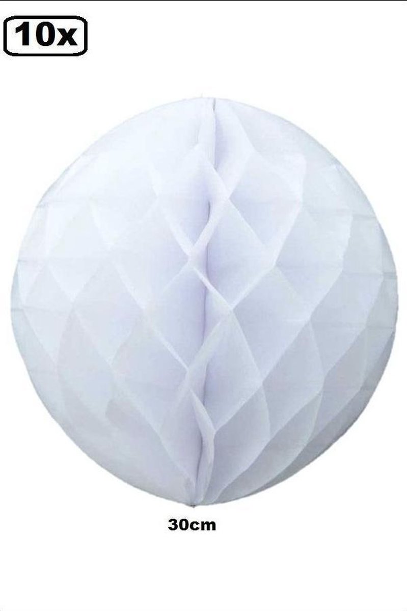 10x Honeycomb bolvorm 30 cm wit