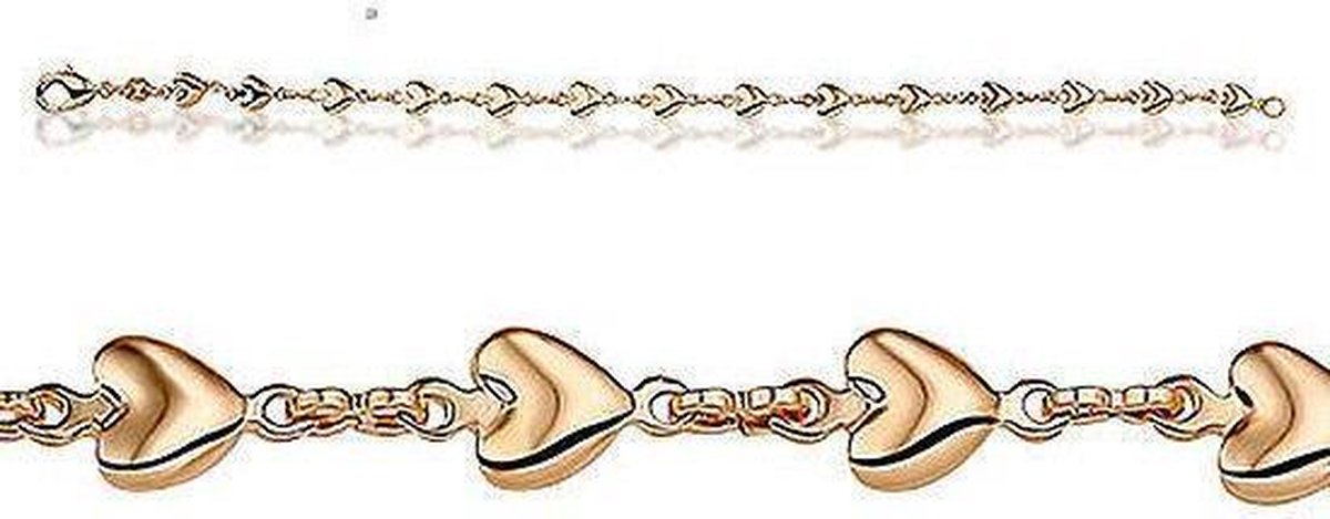 Montebello Armband Accadia - 925 Sterling Zilver Verguld - Hart - 18cm