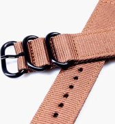 Premium Brown - Zulu two-piece Nato strap 20mm - Horlogeband Bruin