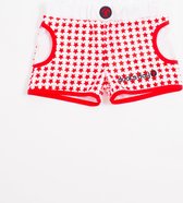 Ducksday - UV zwemshort - unisex- boardshort - Surf - UPF 50+ - Star – Rood - Wit – quickdry  - 122-128