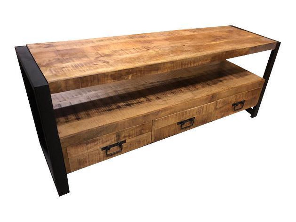 TV meubel mango hout + staal 150 cm breed | bol.com
