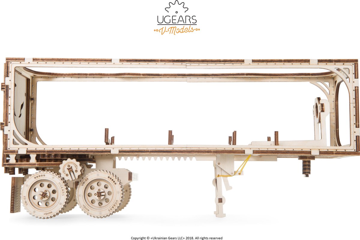 UGEARS Houten 3D Model - Aanhangwagen Voor Heavy Truck — afbeelding 3