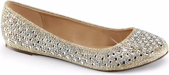 Goud/zilveren ballerina schoenen met glitters voor dames 39 | bol.com